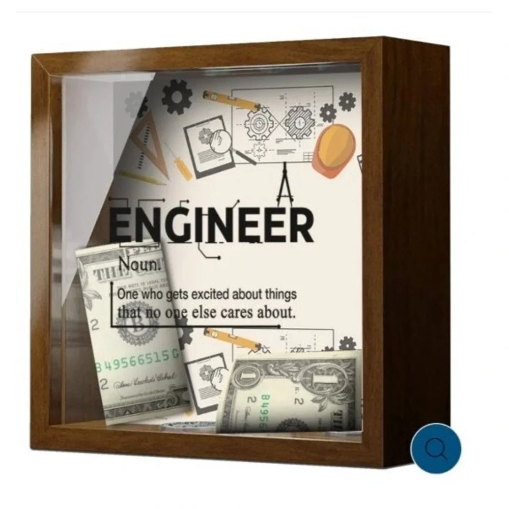 ENGINEER Gift Shadow Box‎ Wall Decor - 6x6x2